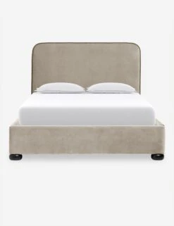 Bishop Platform Bed -Lulu and Georgia Store BishopPlatformBed Oatmetal ToffeeVelvet Queen L04715132044 Product
