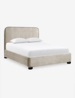 Bishop Platform Bed -Lulu and Georgia Store BishopPlatformBed Oatmetal ToffeeVelvet Queen L04715132046 Product