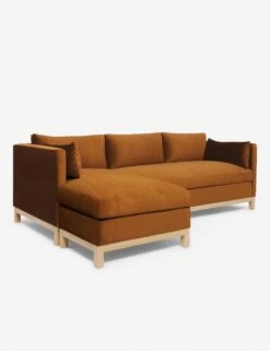 Hollingworth Sectional Sofa By Ginny Macdonald -Lulu and Georgia Store Hollingsworth Sectional Velvet Cognac 2 LAF
