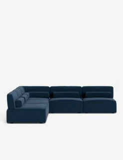 Solana Corner Sectional Sofa By Eny Lee Parker -Lulu and Georgia Store SolanaCornerSectionalSofa BlueVelvet120 BolsternoBows L0469139 Front 1 1
