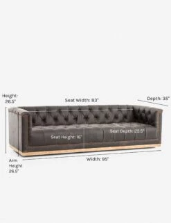 Afia Leather Sofa, Distressed Black -Lulu and Georgia Store afia leather sofa distressed black