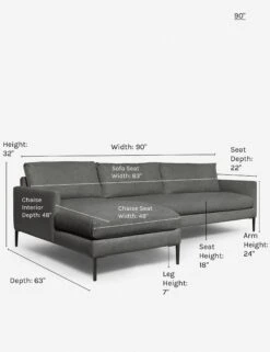 Allisen Sectional Sofa -Lulu and Georgia Store allisen left facing sectional charcoal 90