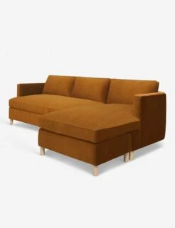 Belmont Sectional Sofa By Ginny Macdonald -Lulu and Georgia Store belmont sectional velvet cognac 3 rtf 1 a75ae555 4fa3 459f 9412 fb6406537a75