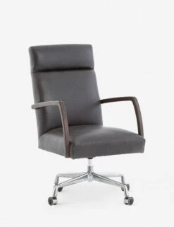 Camden Leather Office Chair, Ebony -Lulu and Georgia Store camden desk chair ebony 3 1