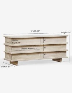 Corliss 6-Drawer Dresser, White Wash 11 Corliss 6-Drawer Dresser, White Wash -Lulu and Georgia Store corliss 6 drawer dresser white wash