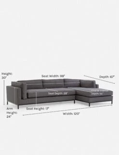 Fritzie Sectional Sofa -Lulu and Georgia Store fritzie charcoal