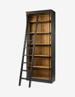 Mallory Bookcase With Ladder -Lulu and Georgia Store mallory bookcase with ladder black