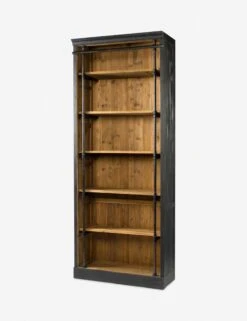 Mallory Bookcase With Ladder -Lulu and Georgia Store mallory bookcase with ladder black 4