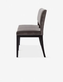 Pollie Dining Bench -Lulu and Georgia Store pollie dining bench washed grey velvet 2 1